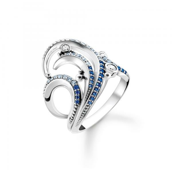 Thomas Sabo Kék hullámok ezüst gyűrű 