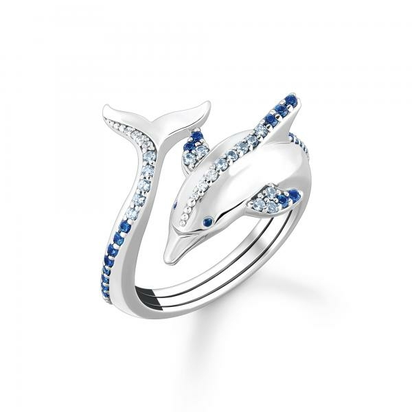 Thomas Sabo Kék köves delfin ezüst gyűrű 