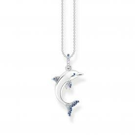 Thomas Sabo Kék köves delfin ezüst nyaklánc KE2144-644-1-L45
