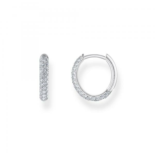 Thomas Sabo Kisebb pávé köves ezüst karika fülbevaló CR730-051-14