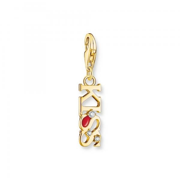 Thomas Sabo Kiss aranyozott ezüst charm 2067-565-10