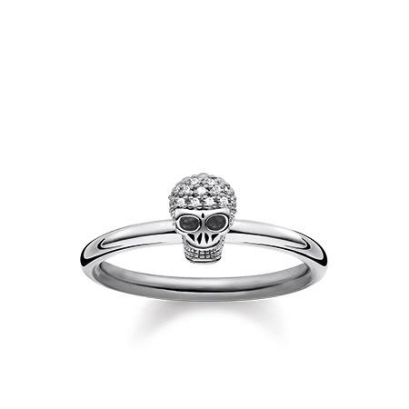 Thomas Sabo Koponyás ezüst gyűrű gyémánttal 