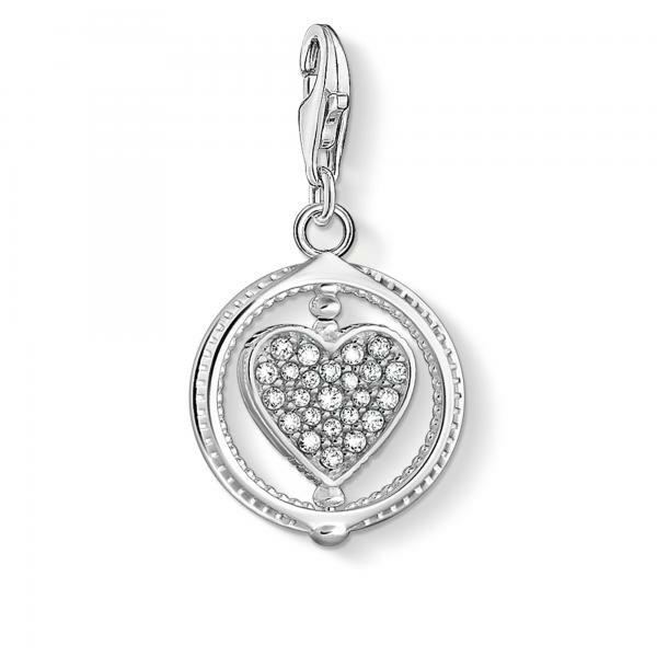 Thomas Sabo Köves forgó szív ezüst charm 1858-051-14