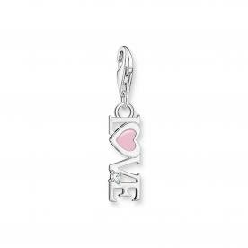 Thomas Sabo Love felirat ezüst charm rózsaszín tűzzománccal 2011-041-9