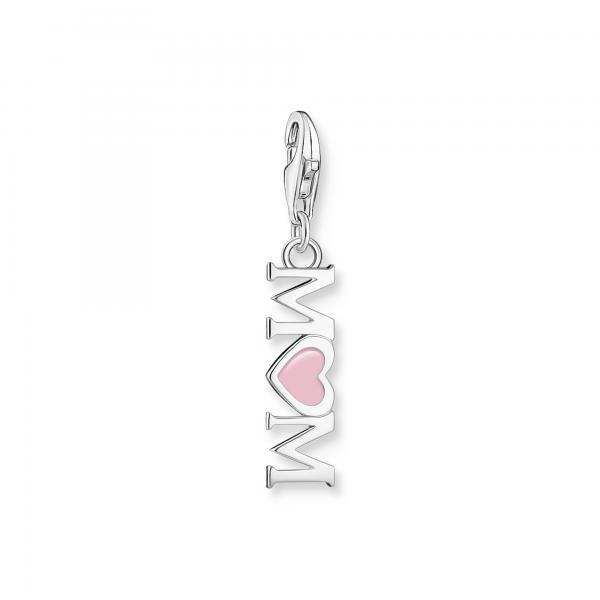 Thomas Sabo Mom felirat ezüst charm rózsaszín tűzzománccal 2001-007-9