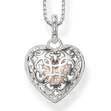 Thomas Sabo Nyitható szív ezüst nyaklánc rozé szívvel SCKE150078