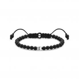 Thomas Sabo Obszidián állítható karkötő ezüst koponyával A2015-811-11-L22v