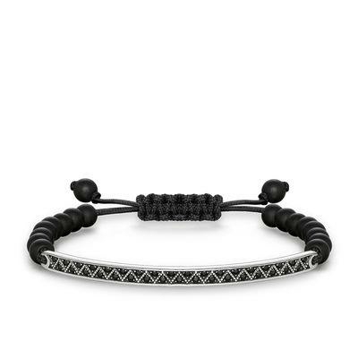 Thomas Sabo Obszidián ezüst karkötő cirkóniával LBA0012-810-11-L21