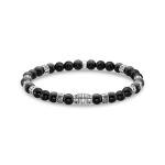 Thomas Sabo Ónix ezüst gumis karkötő 
