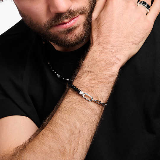 Thomas Sabo Ónix ezüst láncos karkötő A2088-507-11-L19V