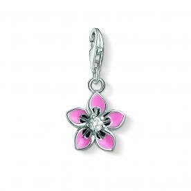 Thomas Sabo Pink virág ezüst charm tűzzománccal cirkóniával 1354-041-9
