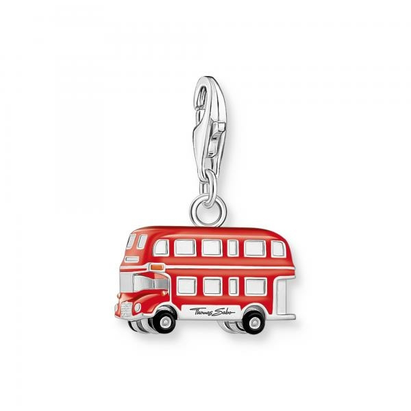 Thomas Sabo Piros London busz ezüst charm 2119-007-10
