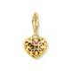 Thomas Sabo Piros szív aranyozott ezüst foglalatban charm 2094-414-10