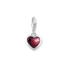 Thomas Sabo Piros szív ezüst foglalatban charm 2094-699-10
