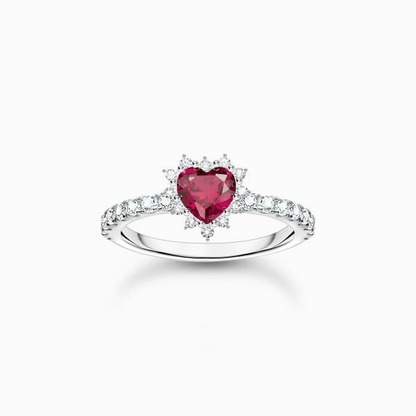 Thomas Sabo Romantikus piros szív ezüst gyűrű 
