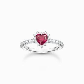 Thomas Sabo Romantikus piros szív ezüst gyűrű 