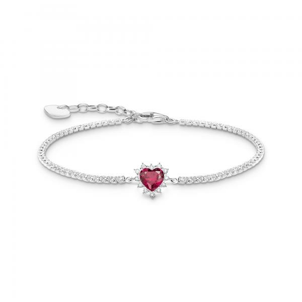 Thomas Sabo Romantikus piros szív ezüst karkötő A2188-013-10-L19V