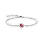 Thomas Sabo Romantikus piros szív ezüst karkötő A2188-013-10-L19V