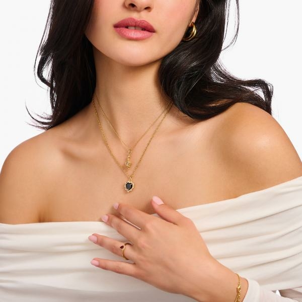 Thomas Sabo Romantikus szív aranyozott ezüst nyaklánc KE2297-995-11-L45v
