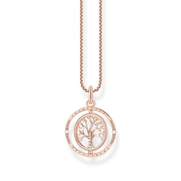 Thomas Sabo Rozé arannyal bevont ezüst nyaklánc forgó életfa medállal KE2148-416-14-L45v