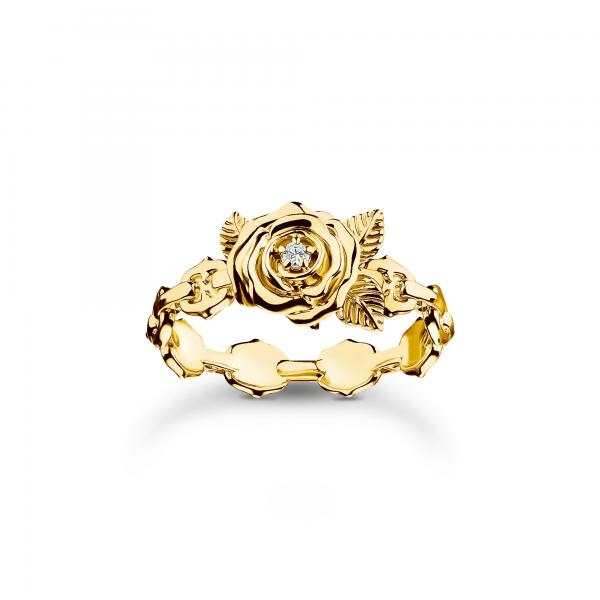Thomas Sabo Rózsák románca aranyozott ezüst gyűrű 