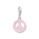 Thomas Sabo Rózsaszín békejel ezüst charm 2207-007-9