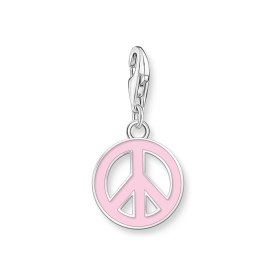 Thomas Sabo Rózsaszín békejel ezüst charm 2207-007-9