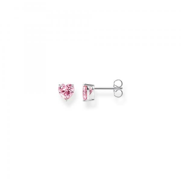 Thomas Sabo Rózsaszín cirkónia szív ezüst fülbevaló H2306-051-9