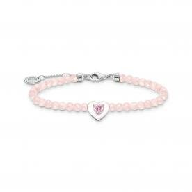 Thomas Sabo Rózsaszín szív rózsakvarc ezüst karkötő tűzzománccal A2092-035-9-L19V