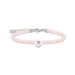 Thomas Sabo Rózsaszín szív rózsakvarc ezüst karkötő tűzzománccal A2092-035-9-L19V