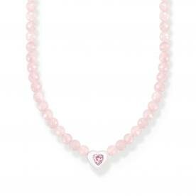 Thomas Sabo Rózsaszín szív rózsakvarc ezüst nyaklánc tűzzománccal KE2181-035-9-L42V