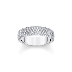 Thomas Sabo Széles ezüst gyűrű pávé cirkóniával 
