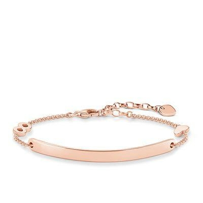 Thomas Sabo Szív és végtelen 18K rozé arannyal bevont ezüst karkötő - Love Bridge LBA0100-415-12