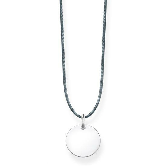 Thomas Sabo Szürke textil choker gravírozható ezüst lappal LSKE0002-173-5-L80