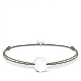 Thomas Sabo Szürke textil karkötő gravírozható kerek lappal LS025-173-5-L20