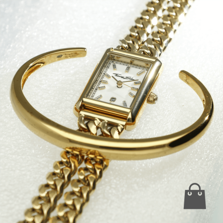 Thomas Sabo téglalap alakú arany női óra karpereccel