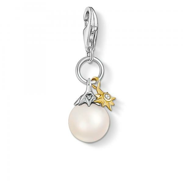 Thomas Sabo Tenyésztett gyöngy charm aranyozott ezüst csillaggal 1856-849-14