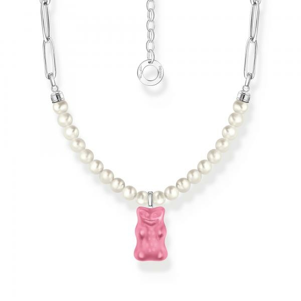 Thomas Sabo Tenyésztett gyöngy és ezüst nyaklánc rózsaszín Haribo gumi macival KE2207-082-9-L45V