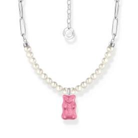 Thomas Sabo Tenyésztett gyöngy és ezüst nyaklánc rózsaszín Haribo gumi macival KE2207-082-9-L45V