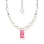 Thomas Sabo Tenyésztett gyöngy és ezüst nyaklánc rózsaszín Haribo gumi macival KE2207-082-9-L45V