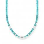 Thomas Sabo Türkiz és fehér achát nyaklánc KE2160-058-7-L38v