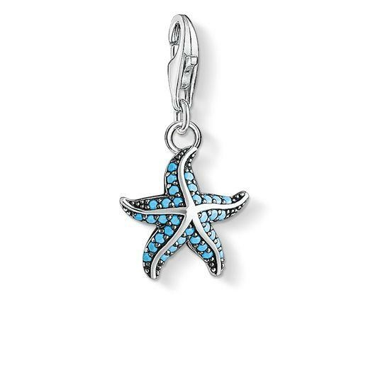 Thomas Sabo Türkiz tengeri csillag ezüst charm 1521-667-17
