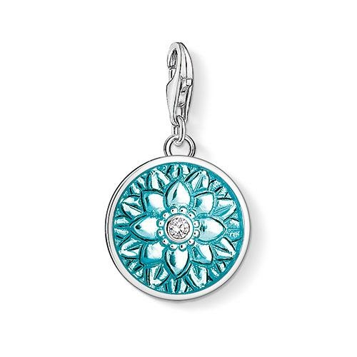 Thomas Sabo Türkiz virág ezüst charm 1447-041-17