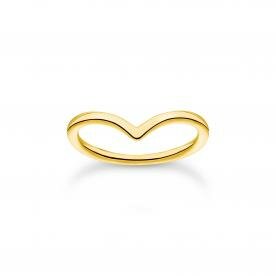 Thomas Sabo V formájú aranyozott ezüst gyűrű 