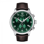Tissot Chrono XL zöld számlapos barna bőr szíjas férfi óra T1166171609200