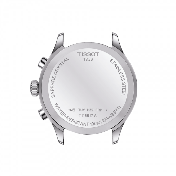 Tissot Chrono XL zöld számlapos barna bőr szíjas férfi óra T1166171609200