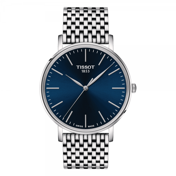 Tissot Everytime kék számlapos férfi óra T1434101104100