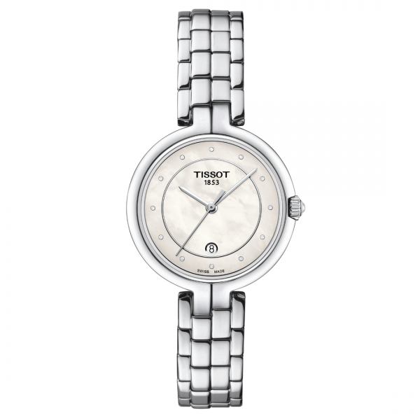 Tissot Flamingo gyémánt indexes gyöngyház női karóra T0942101111601