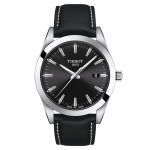 Tissot Gentleman fekete számlapos bőrszíjas quartz férfi óra T1274101605100