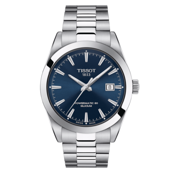 Tissot Gentleman powermatic 80 silicium kék számlapos férfi óra T1274071104100